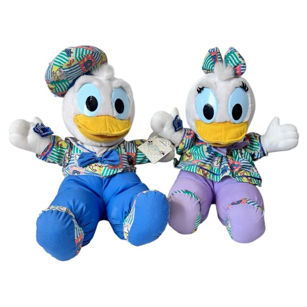 vintage 90's NWT Applause‎ Disney Babies Donald & Daisy Jumpsuit Hat plush